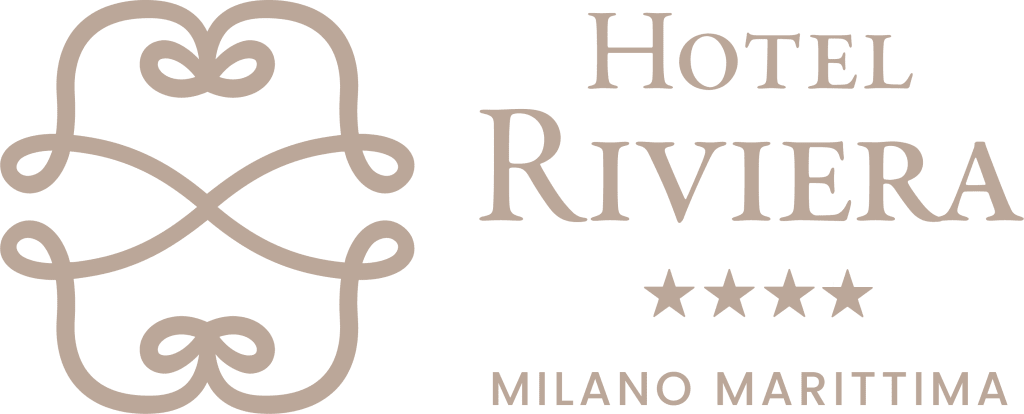 Hotel Riviera logo with decorative design and four stars.